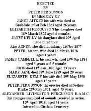 Transcript of family gravestone